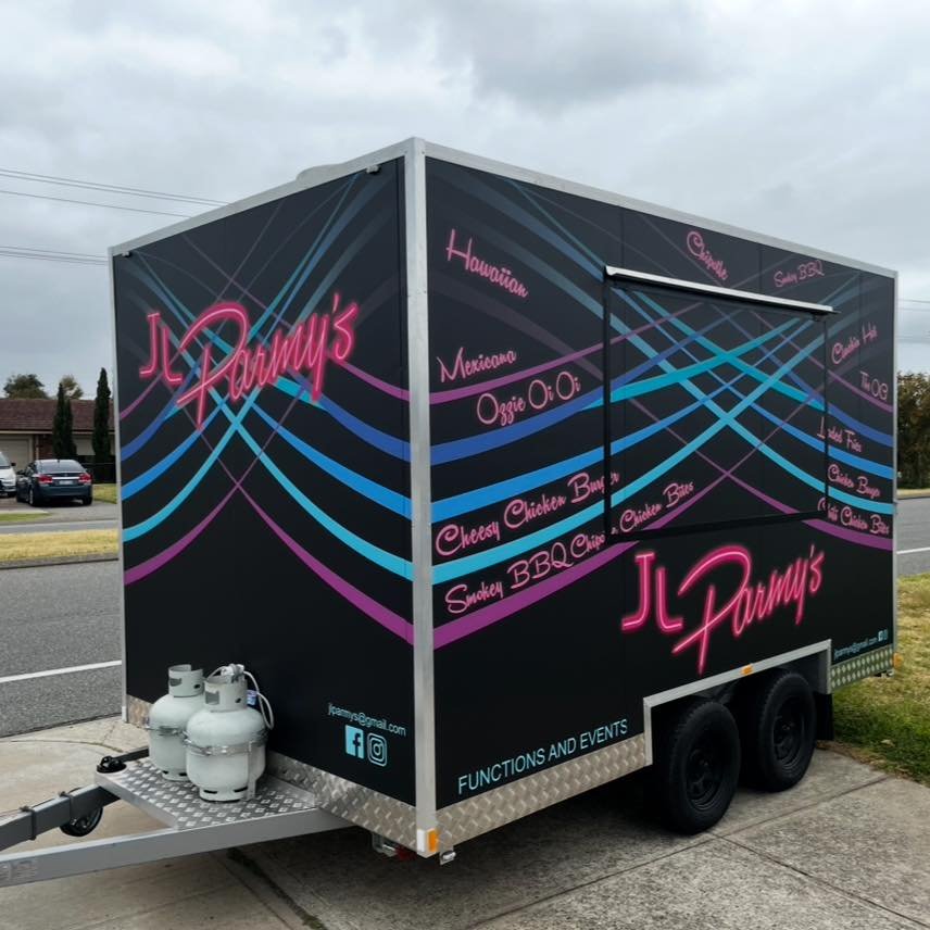 JL Parmys custom food truck trailer built by One Stop Food Trucks Perth